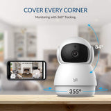 YI 2pc Pan-Tilt Dome Security Camera, 360 Degree 2.4G Smart Indoor Pet Dog Cat Cam with Night Vision, 2-Way Audio, Motion Detection, Phone APP, Compatible with Alexa and Google Assistant