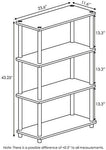 Furinno (99557BK/GY) Turn-N-Tube 4-Tier Multipurpose Shelf Display Rack - Black/Grey