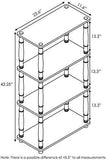 Furinno (99557BK/GY) Turn-N-Tube 4-Tier Multipurpose Shelf Display Rack - Black/Grey