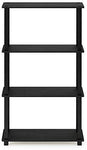 Furinno (99557BK/GY) Turn-N-Tube 4-Tier Multipurpose Shelf Display Rack - Black/Grey