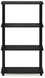 Furinno (99557BK/GY) Turn-N-Tube 4-Tier Multipurpose Shelf Display Rack - Black/Grey