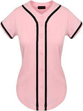Hat and Beyond Womens Baseball Button Down Tee Short Sleeve Softball Jersey Active Shirts Made in USA