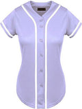 Hat and Beyond Womens Baseball Button Down Tee Short Sleeve Softball Jersey Active Shirts Made in USA