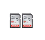Sandisk Ultra 64GB 2‑Pack SDHC UHS-I Class 10 Memory Card