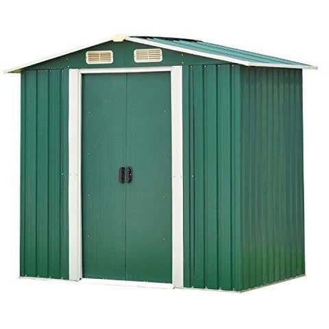 SHE'S HOME 8'X6'Outdoor Storage Shed Garden Tool House with Sliding Door for Backyard Lawn,Patio,Yard(White)