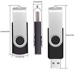 4GB USB Flash Drive Bulk 10 Pack Portable Zip Drives, Portable Thumb Drive 4 GB Swivel USB 2.0 Memory Stick Data Storage, Metal Pen Drive Flash Disk Multi Pack Jump Drives in Black by FEBNISCTE