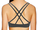 AKAMC 3 Pack Women's Medium Support Cross Back Wirefree Removable Cups Yoga Sport Bra