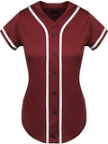 Hat and Beyond Womens Baseball Button Down Tee Short Sleeve Softball Jersey Active Shirts Made in USA