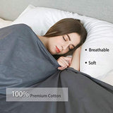 Weighted Idea Sleep Weighted Blanket | 12 lbs | 48''x78'' | Cotton | Grey | for Adult Woman and Man