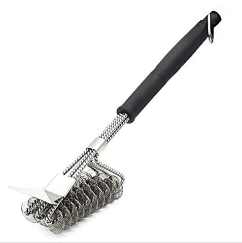 Grill Brush And Scraper Grill Brush Bristle Free - Grill Brsh 18" For Porcelain Grates Outdoor Stainless Steel Grill Cleaner Tool - BBQ Safe Scraper Barbeque Cleaning Accessories