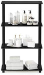 Furinno (99557BK/GY) Turn-N-Tube 4-Tier Multipurpose Shelf Display Rack - Black/Grey