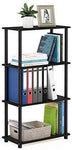 Furinno (99557BK/GY) Turn-N-Tube 4-Tier Multipurpose Shelf Display Rack - Black/Grey