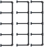 Tianman Industrial Wall Mount Iron Pipe Shelf Shelves Shelving Bracket Vintage Retro Black DIY Open Bookshelf DIY Storage offcie Room Kitchen Shelves (3Pcs,52" Tall,12" deep)