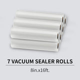 Deefre Vacuum Sealer Bags 8'' x 20' 4 Rolls for Food Saver, BPA Free and Puncture Prevention Vacuum Seal Food Saver Bags,Great for Sous Vide，Vac Storage or Meal Prep