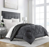 Sleep Restoration Goose Down Alternative Comforter - Reversible - All Season Hotel Quality Luxury Hypoallergenic Comforter -King/Cal King - Grey/Black