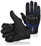 Motorcycle gloves Full finger durable for road racing bike summer spring Powersports support touch screen BLUE-M