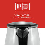 Vianté Glass Electric Tea Kettle. Fast Water Boiler. BPA-FREE Stainless Steel & Borosilicate Glass. Designed in Italy. 8 Cups Capacity. 1.7 Liters