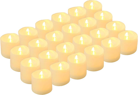 Kohree LED Tea Lights Candles,  Flameless Candles Battery Operated LED Candles, Flickering Tealight Candles for Christmas Decorations Wedding Festival Seasonal Celebration, Warm White, Pack of 24