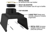 Elimiko Couch Tray, Silicone Anti-Spill and Anti-Slip Recliner Table Tray, Strong and Weighted Remote/ Snacks/ Cellphone/ Earbuds Sofa Arm Cup Holder for Recliner Accessories, Armchair (Black)