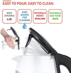 Vianté Glass Electric Tea Kettle. Fast Water Boiler. BPA-FREE Stainless Steel & Borosilicate Glass. Designed in Italy. 8 Cups Capacity. 1.7 Liters