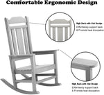 hOmeHua Oversized Rocking Chair, All Weather Resistant Outdoor Indoor Fade-Resistant Patio Rocker Chair，Stable Durable Smooth Rocking, Comfortable Easy to Maintain, Load Bearing 350 lbs - Black