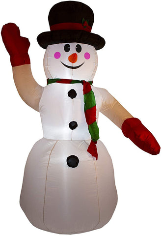 UNIFEEL Christmas 8FT Inflatable Snowman Air Blown Decoration Yard Santa Claus Light Up LED Built in Pump Mains Powered IP44