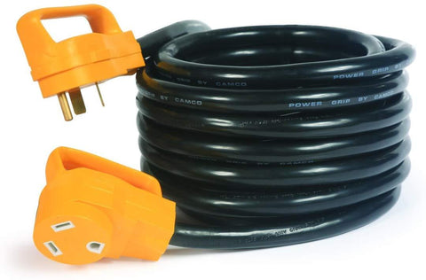 Camco 25' PowerGrip Heavy-Duty Outdoor 30-Amp Extension Cord for RV and Auto | Allows for Additional Length to Reach Distant Power Outlets | Built to Last (55191)
