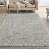 Ottomanson Flokati Collection Faux Sheepskin Shag Runner Rug, 2'X5', Navy