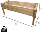 Infinite Cedar Canadian Cedar Garden Bed | Elevated Wood Planter for Growing Fresh Herbs, Vegetables, Flowers, Succulents & Other Plants at Home | Great for Outdoor Patio, Deck, Balcony | 72x23x30”