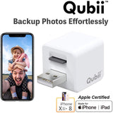 Flash Drive for iPhone, Auto Backup Photos & Videos, Photo Stick for iPhone, Qubii Photo Storage Device for iPhone & iPad【microSD Card Not Included】- Pink