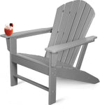 WENHAUS Adirondack Chair, Fire Pit Chairs, Patio Outdoor Chairs, Plastic Resin Deck Chair, Painted Weather Resistant Lounge Lawn Chair (Grey)