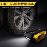 VacLife Leaf Blower Air Compressor Tire Inflator, DC 12V Portable Air Compressor, Auto Tire Pump with LED Light, Digital Air Pump for Car Tires, Bicycles and Other Inflatables, Model: ATJ-1166, Yellow (VL701)