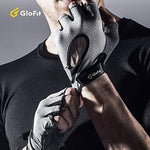 Glofit FREEDOM Workout Gloves, Knuckle Weight Lifting Shorty Fingerless Gloves with Curved Open Back, for Powerlifting, Gym, CrossFit, Women and Men