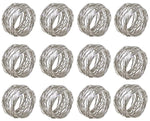 SKAVIJ Round Mesh Napkin Rings Set of 12 Silver for Wedding Banquet Dinner Decor Favor