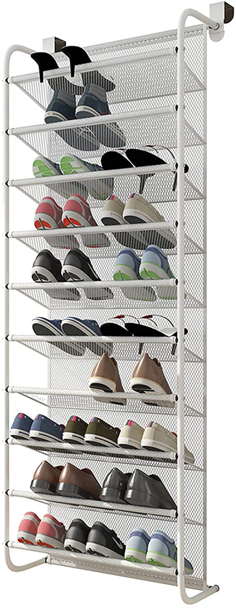 Fkuo Shoe Rack FKUO 10-Tier Over The Door Shoe Organizer Hanging Shoe Storage with 2 ...