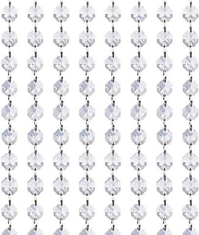 Bernese Crystal Acrylic Gems Bead Garland Strands, KinHom 16 Feet Hanging Clear 14mm Daimond Beads Chain Garlands for Manzanita Tree Centerpiece, Chandelier Bead Lamp Chain, Christmas/Wedding Party Decoration