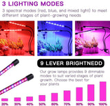 GardGuard  LED Grow Lights, 20W Dual Head Red Blue Spectrum Plant Lights, 40 LED Lamps 9 Dimmable Brightness Plant Lights