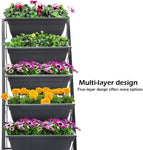 Infinite Cedar Vertical Herb Garden Planter Box Outdoor Elevated Raised Bed for Vegetables Flower Indoor with Drainage 5 Container