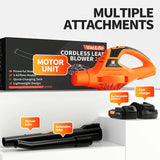 VacLife Leaf Blower, 20V Cordless Leaf Blower with Powerful Motor & Long Runtime, Lightweight Leaf Blower with 2 Airflow Modes for Snow Blowing & Lawn Care, Model: LB-570, Orange (VL707)