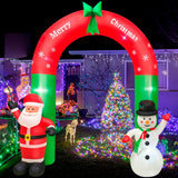 EPROSMIN Outdoor Christmas Inflatables Archway Decorations - 8FT Santa Claus and Snowman Archway Outdoor Holiday Yard Decorations with Build-in LED for Front Yard,Porch,Lawn or Christmas Party Indoor
