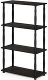 Furinno (99557BK/GY) Turn-N-Tube 4-Tier Multipurpose Shelf Display Rack - Black/Grey