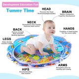 Winzwon Tummy Time Mat, Infant Toys for 3 6 9 Months Boys Girls, Baby Water Mat Activity Center for Infant, Sensory Toys Stimulation Baby Growth (Oval)