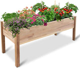 Infinite Cedar Canadian Cedar Garden Bed | Elevated Wood Planter for Growing Fresh Herbs, Vegetables, Flowers, Succulents & Other Plants at Home | Great for Outdoor Patio, Deck, Balcony | 72x23x30”