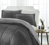 iEnjoy Home Collection Down Alternative Reversible Comforter Set -Queen -Gray/Light Gray