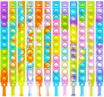 ZNNCO 24PCS Push Pop Fidget Toy Fidget Bracelet, Durable and Adjustable, Multicolor Stress Relief Finger Press Bracelet for Kids and Adults ADHD ADD Autism (Option 8)