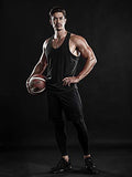 DRSKIN Men's 2~3 Pack Dry Fit Y-Back Gym Muscle Tank Mesh Sleeveless Top Fitness Training Cool Dry Athletic Workout