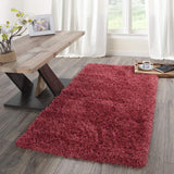 Ottomanson Flokati Collection Faux Sheepskin Shag Runner Rug, 2'7"X5', Red