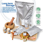 Premount 100 Mylar Bags for Food Storage With Oxygen Absorbers 300cc - 1 Gallon 4 Mil 10"x14", 6"x9", 4"x6" - Resealable Bags for Packaging Products & Smell Proof Ziplock Sealable Bags for Candy