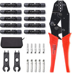Yangoutool Solar PV Panel Crimping Tool Kit for Solar Cable connector with Solar Crimping tool for 2.5/4/6.0mm², 10pcs Male Female Solar Panel Cable Connectors and 2 Pcs Solar Connector Spanner
