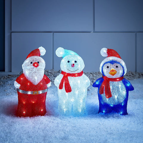 UNIFEEL Light Up LED Santa Christmas Acrylic Figure for Indoor Outdoor Use